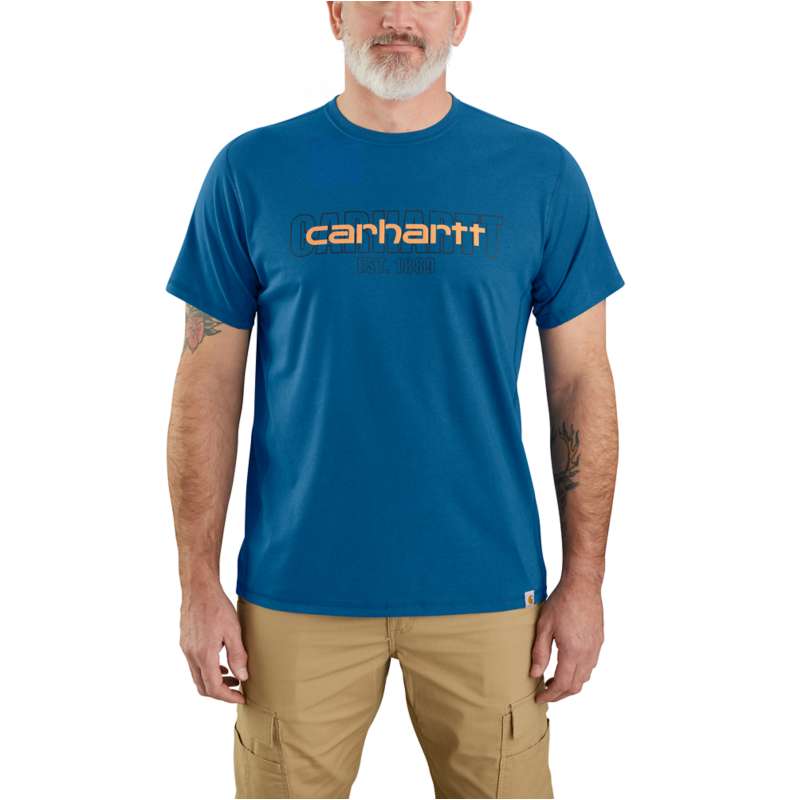 Carhartt  Light Huron Heather Carhartt Force® Relaxed Fit Short-Sleeve Logo Graphic T-Shirt