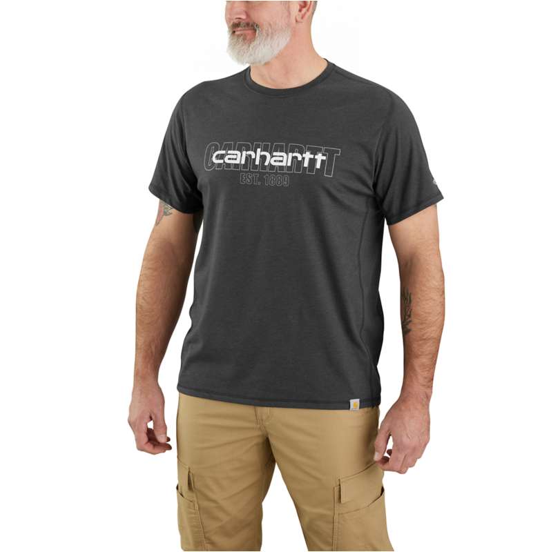 Carhartt  Carbon Heather Carhartt Force® Relaxed Fit Short-Sleeve Logo Graphic T-Shirt