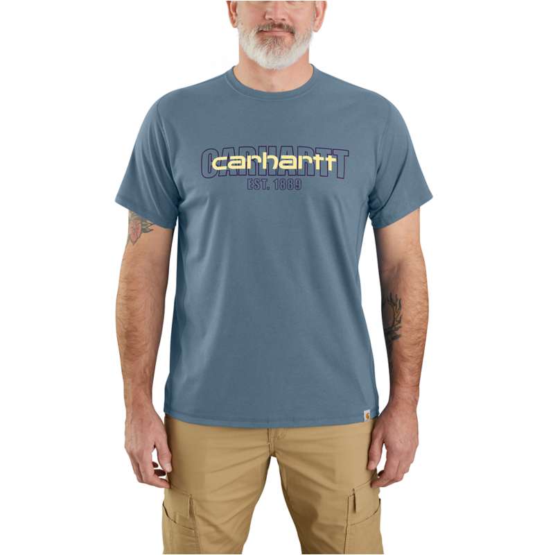 Carhartt  Thundercloud Carhartt Force® Relaxed Fit Short-Sleeve Logo Graphic T-Shirt