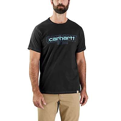 Carhartt Men's Black Carhartt Force® Relaxed Fit Midweight
Short-Sleeve Logo Graphic T-Shirt