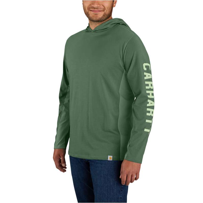 Carhartt  Frosted Balsam Carhartt Force® Relaxed Fit Long-Sleeve Logo Graphic Hooded T-Shirt