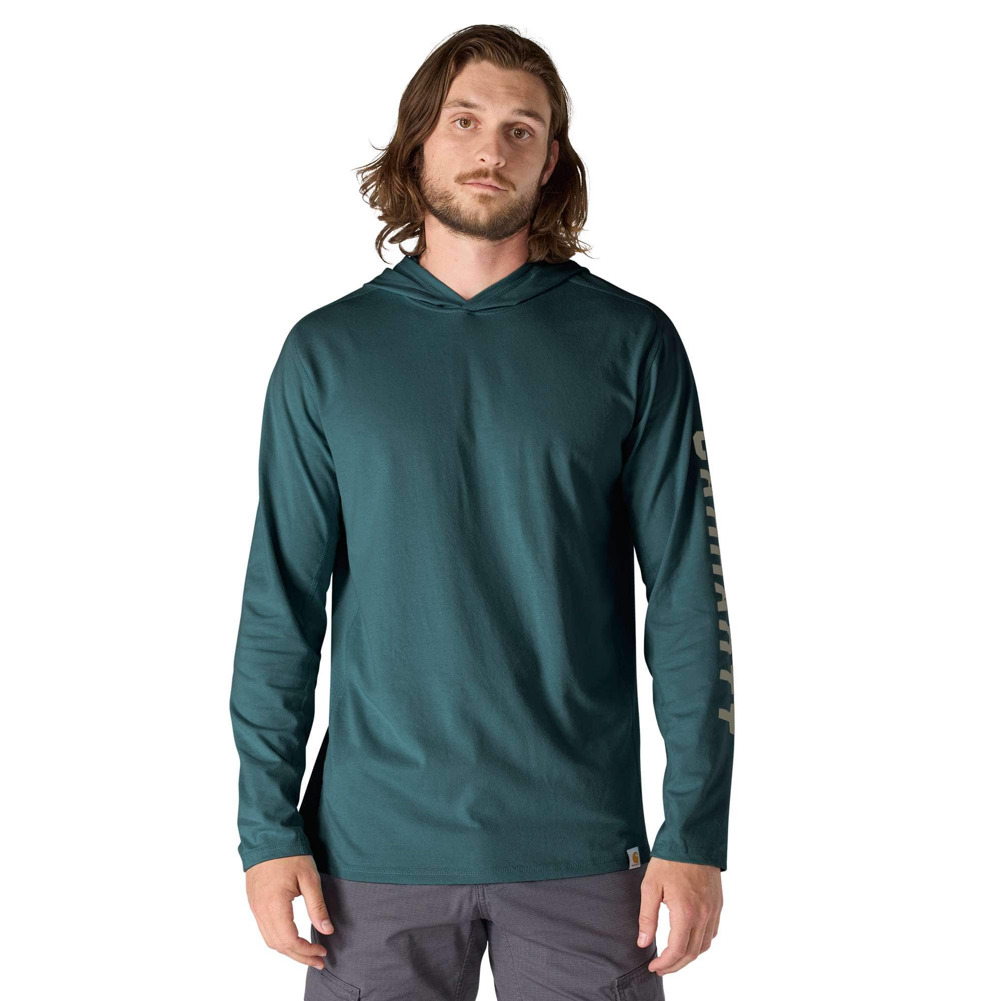 Additional thumbnail 1 of Carhartt Force® Relaxed Fit Long-Sleeve Logo Graphic Hooded T-Shirt
