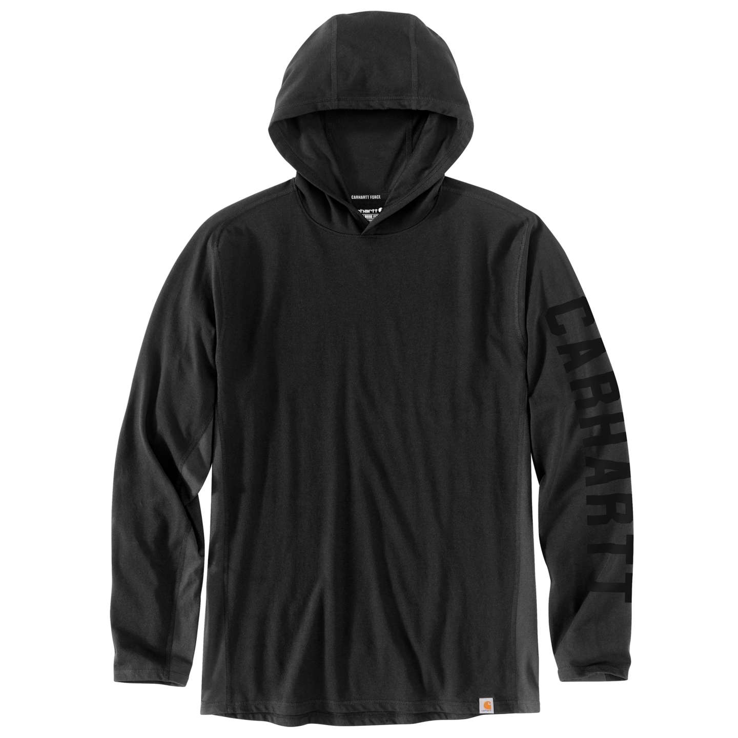 Мужское худи Carhartt Force Relaxed Logo, цвет: Чёрный — фото 1