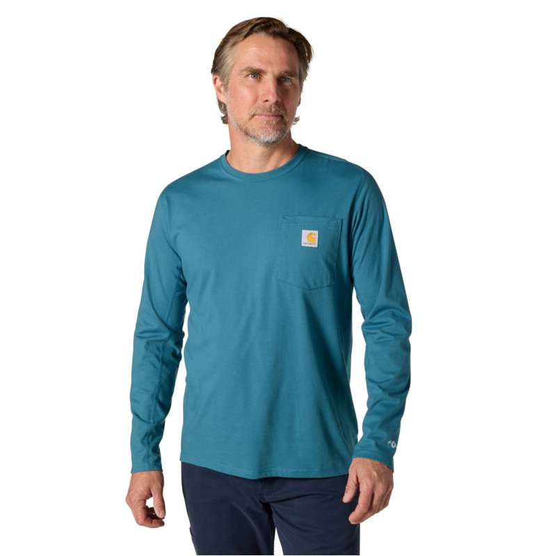 Carhartt  Harbor Teal Heather Force Relaxed LS T-Shirt