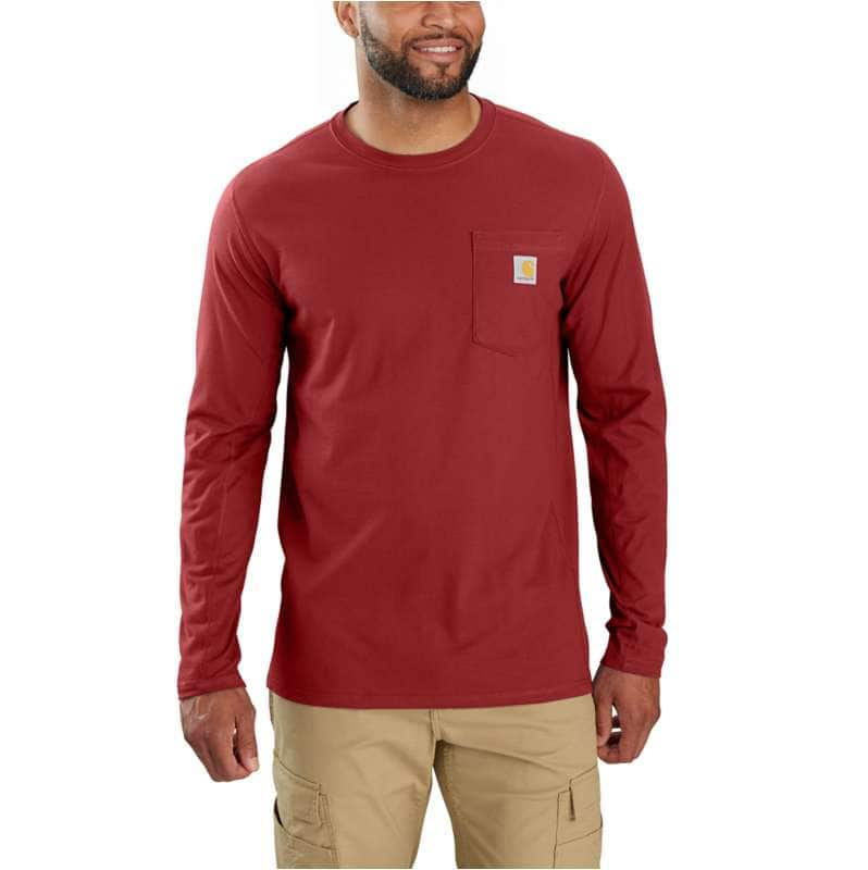 Carhartt  Crabapple Carhartt Force® Relaxed Fit Long-Sleeve Pocket T-Shirt