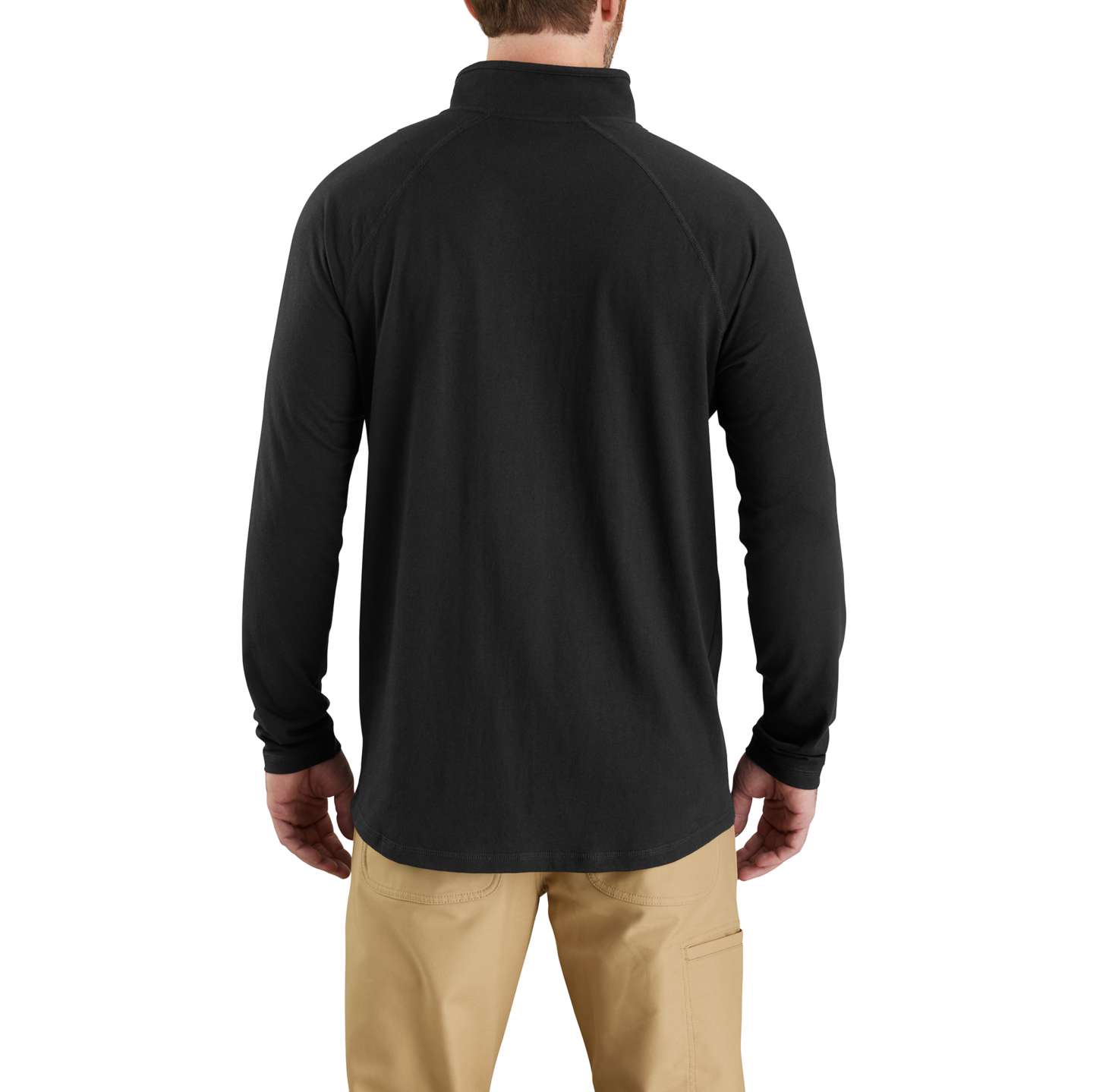 Мужская рубашка Carhartt Force Relaxed 1/4-Zip, цвет: Чёрный — фото 2
