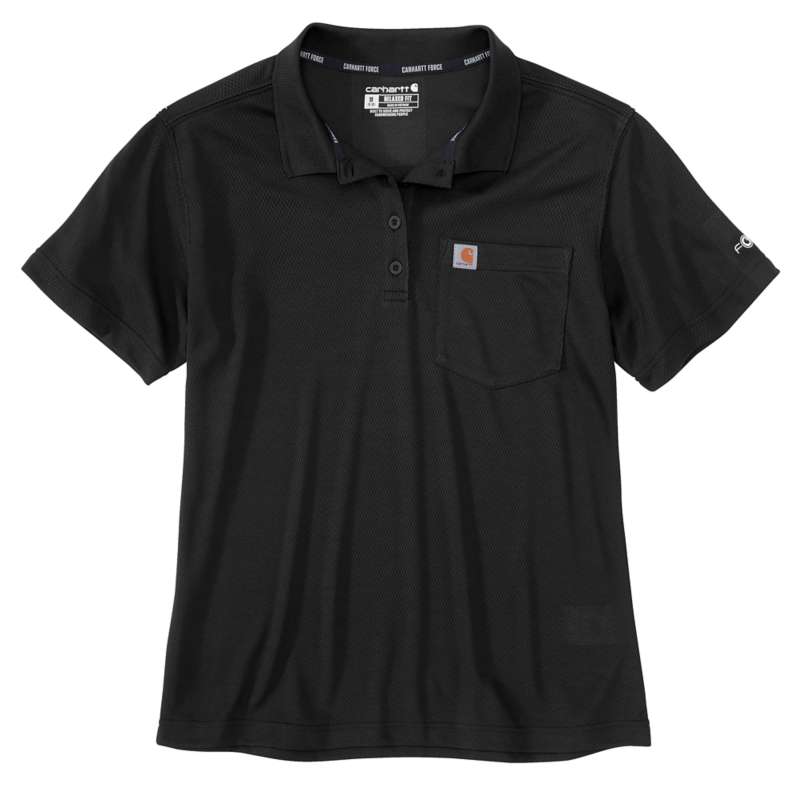 Carhartt  Black Carhartt Force® Relaxed Fit Lightweight Short-Sleeve Pocket Polo