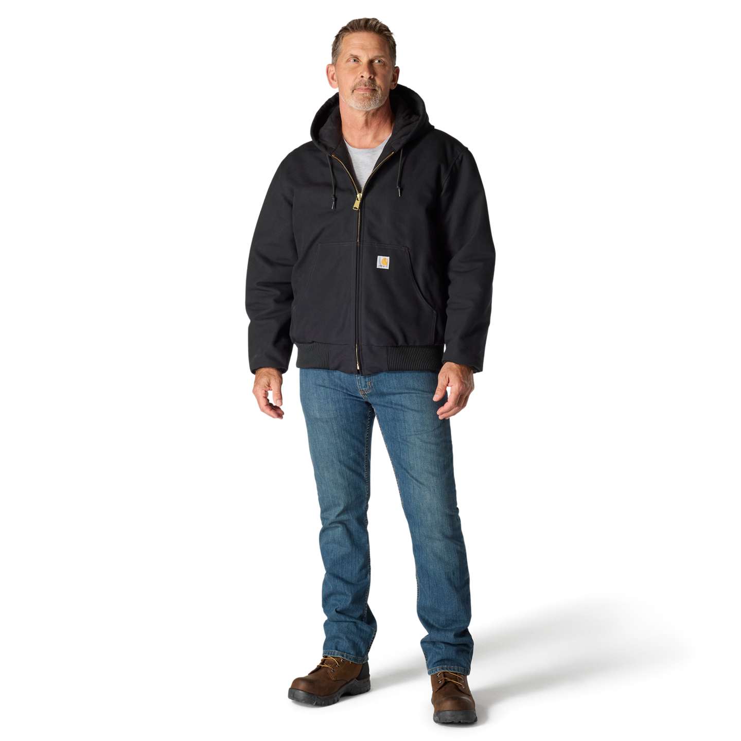 Мужская куртка Carhartt Iconic J140 Firm Duck Active Jac, цвет: Чёрный — фото 5