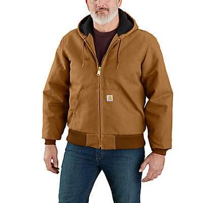 Carhartt Men's Carhartt Brown Flannel-Lined Active Jac - Loose Fit - Firm Duck - 3 Warmest Rating