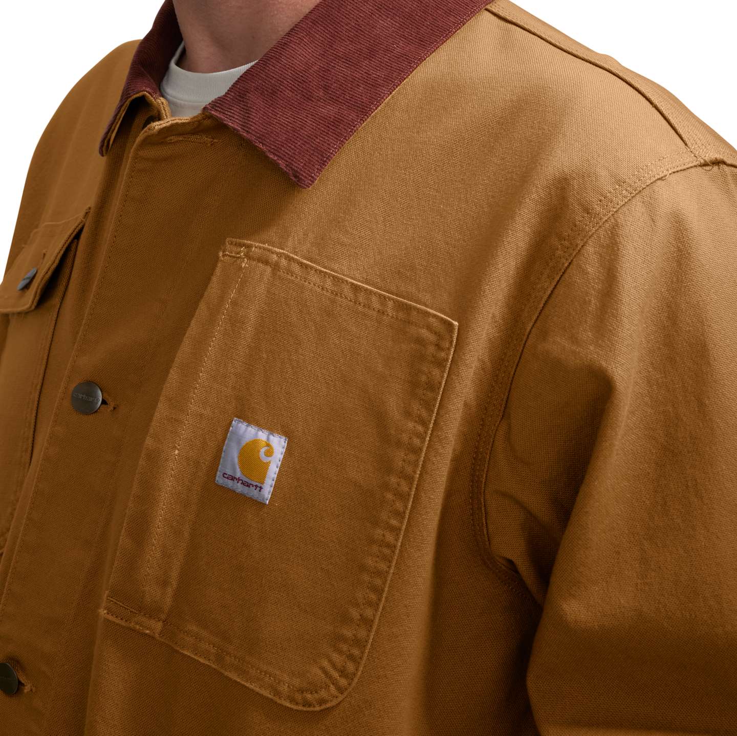 Мужское пальто Carhartt Rugged Flex® Duck Loose Fit Chore Coat - 1 Warm Rating, цвет: Коричневый — фото 5