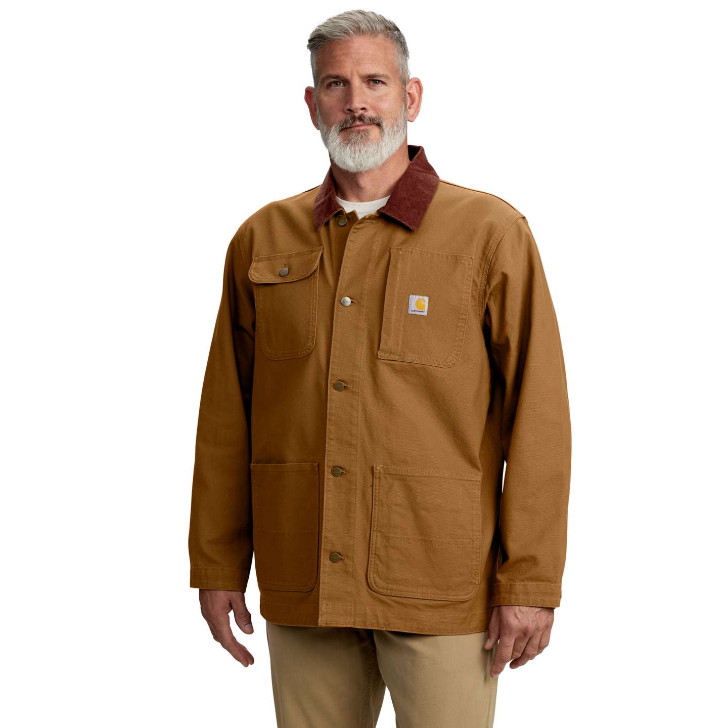 Мужское пальто Carhartt Rugged Flex® Duck Loose Fit Chore Coat - 1 Warm Rating, цвет: Коричневый — фото 3
