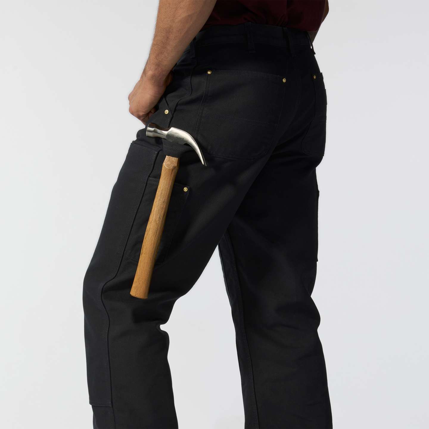 Мужские брюки Carhartt Iconic B01 Firm Duck Double-Front Dungaree, цвет: Чёрный — фото 4