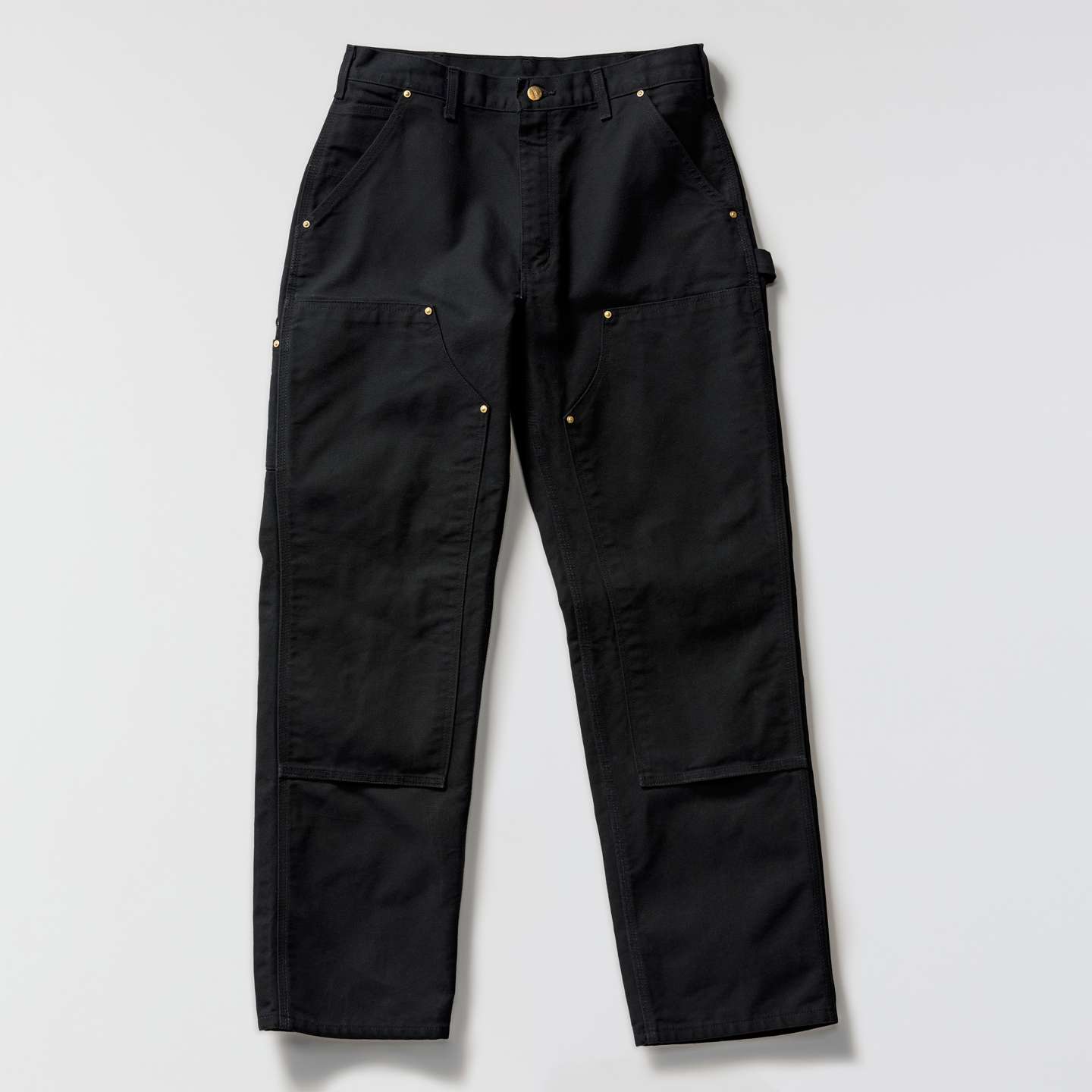 Мужские брюки Carhartt Iconic B01 Firm Duck Double-Front Dungaree, цвет: Чёрный — фото 8