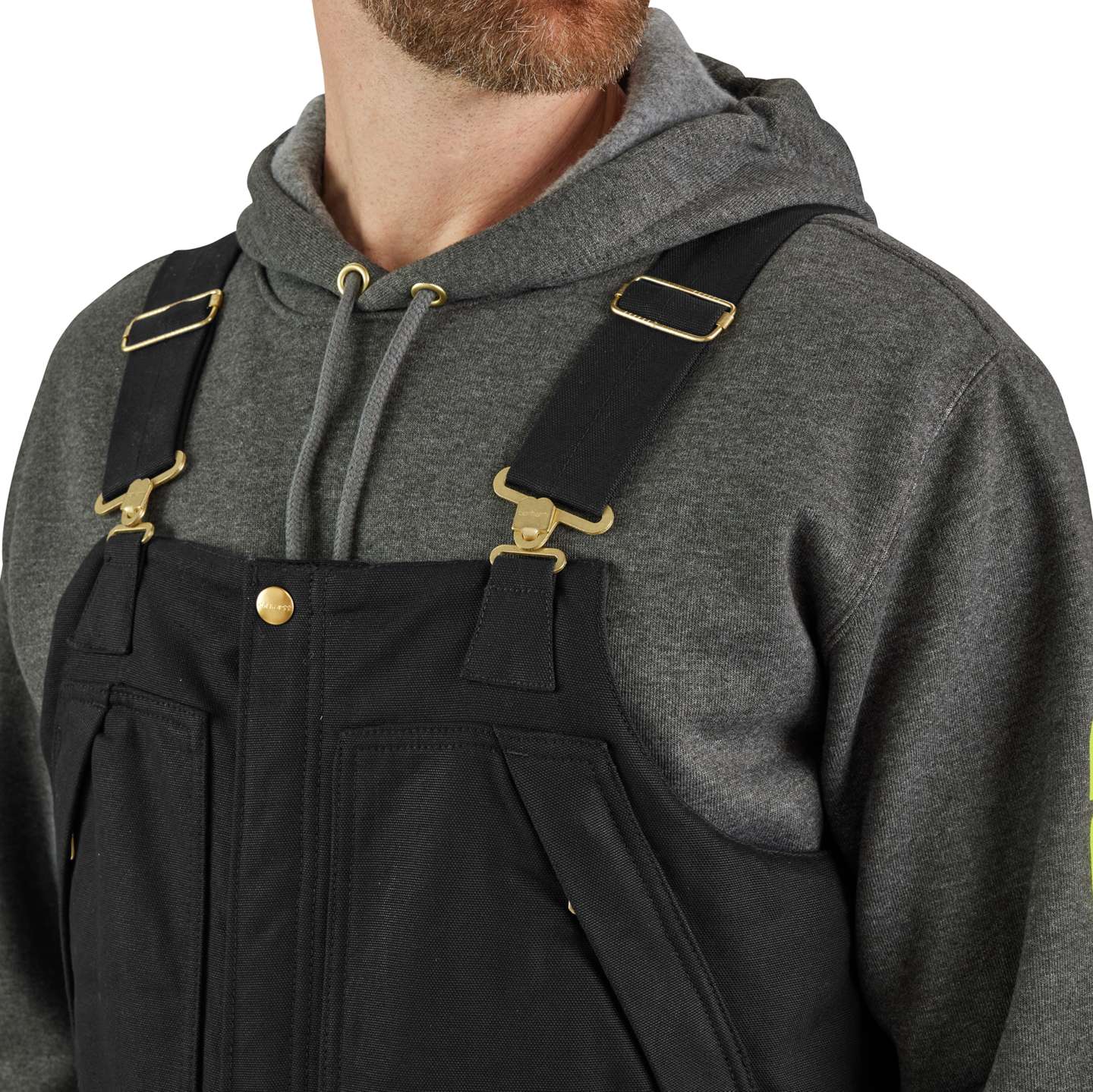 Мужской полукомбинезон Carhartt Firm Duck Biberall, цвет: Чёрный — фото 5