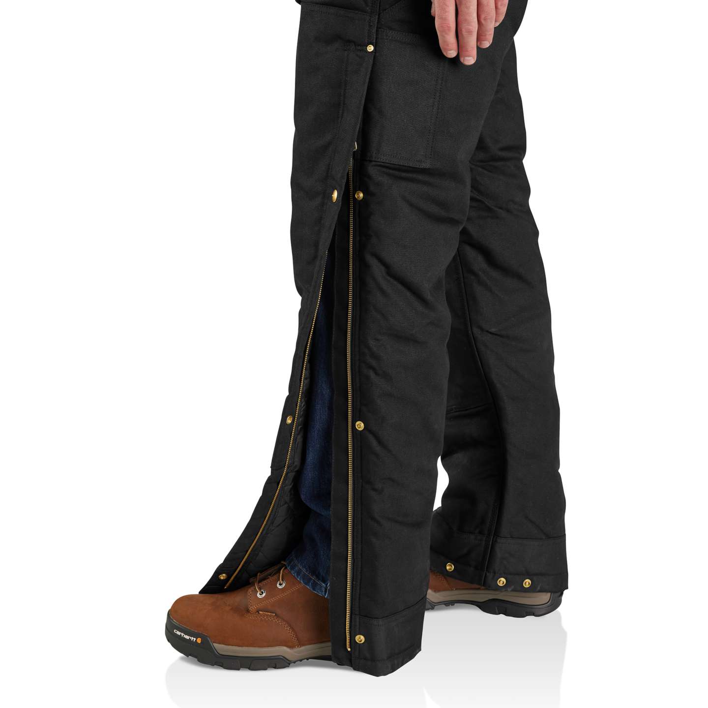 Мужской полукомбинезон Carhartt Firm Duck Biberall, цвет: Чёрный — фото 6