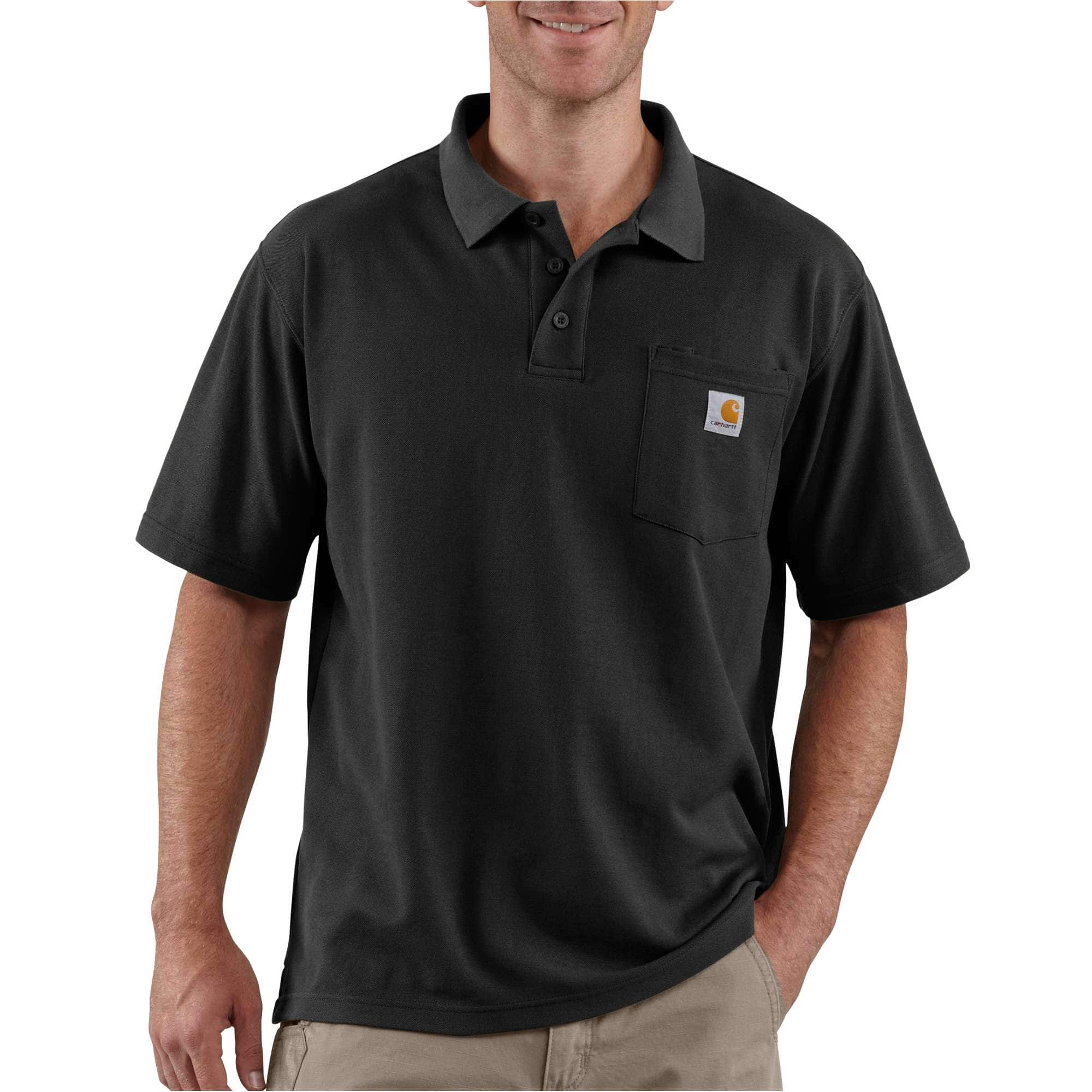 Custom Work Shirts Screen Printed Carhartt Men's Black Force Solid  Short-Sleeve Shirt