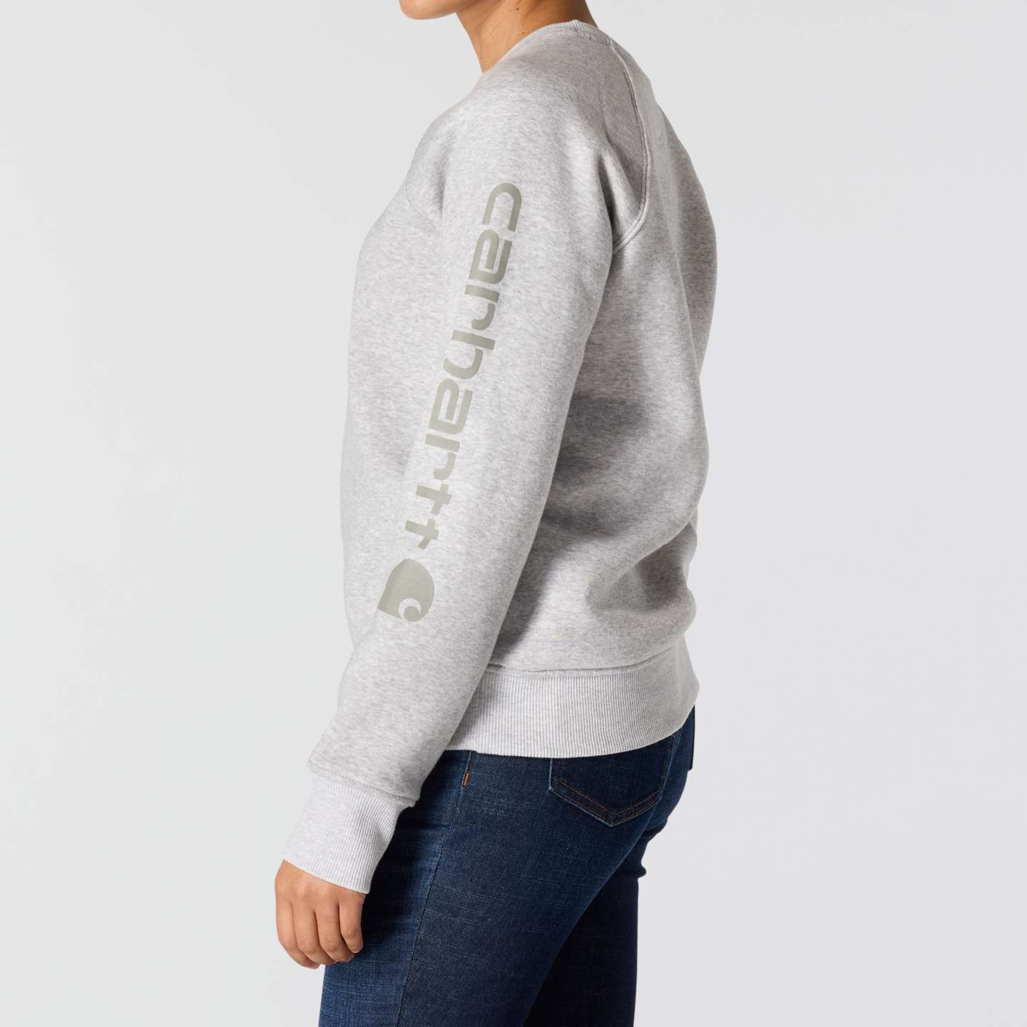 Женская толстовка Carhartt Relaxed Fit Midweight Graphic Crewneck, цвет: Меланжевый серый — фото 2