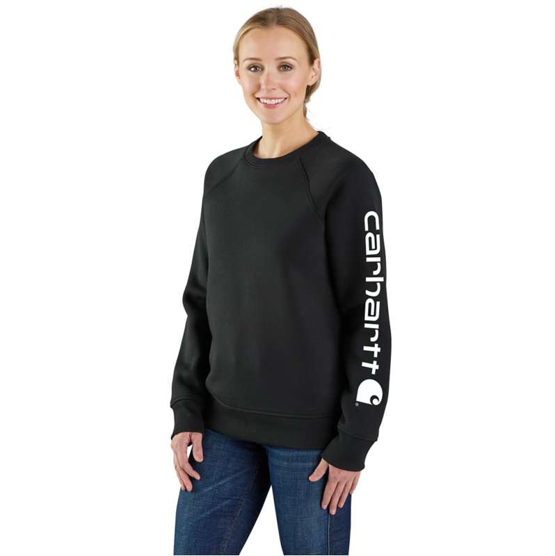 Carhartt  Black Women's Relaxed Fit Midweight Graphic Crewneck Sweatshirt