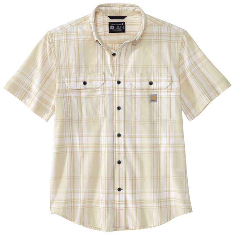 Carhartt  Chalk Loose Fit Midweight Short-Sleeve Plaid Shirt