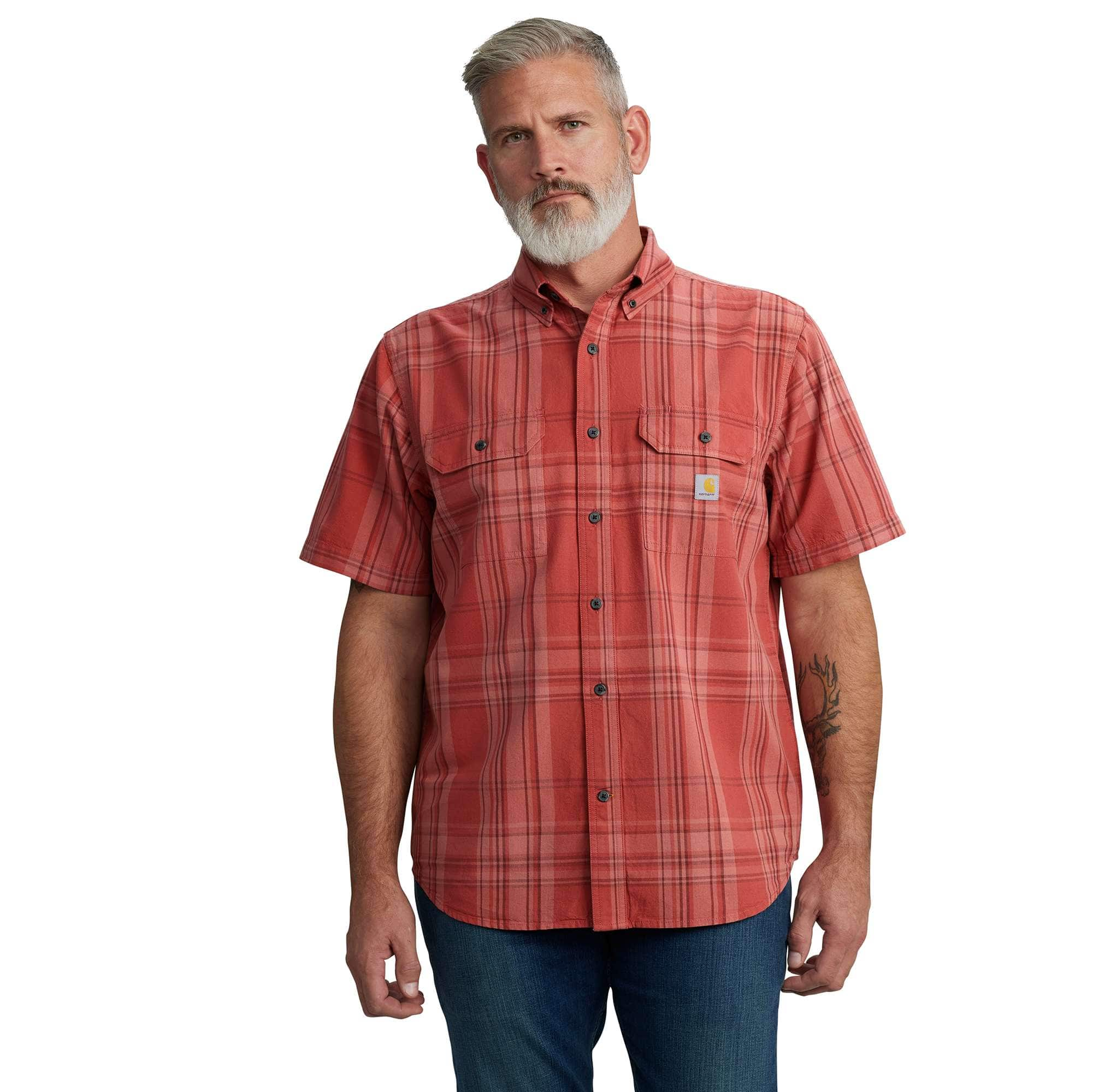 Additional thumbnail 1 of Loose Fit Midweight Short-Sleeve Plaid Shirt