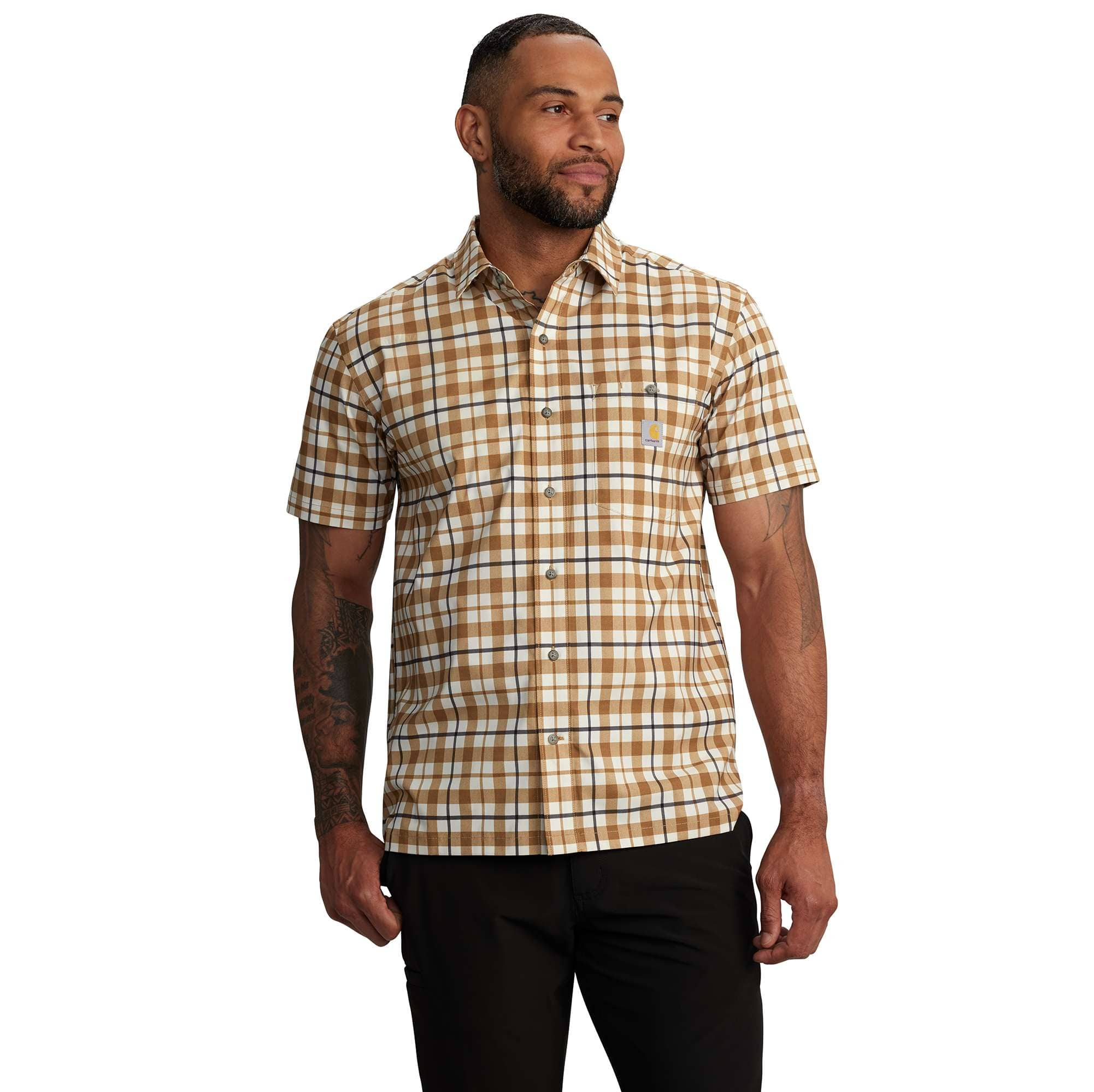 Additional thumbnail 1 of Force Sun Defender™ Relaxed Fit Lightweight Short-Sleeve Plaid Shirt