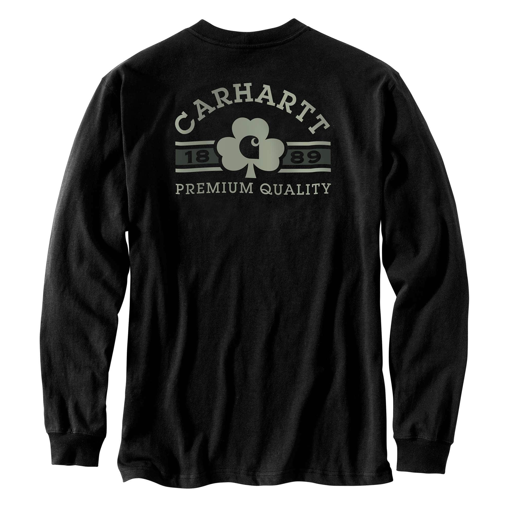 Additional thumbnail 1 of Loose Fit Heavyweight Long-Sleeve Shamrock Graphic T-Shirt