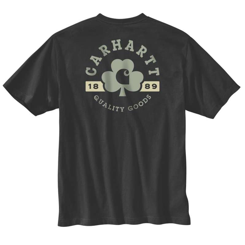 Carhartt  Black Relaxed Fit Heavyweight Short-Sleeve Pocket Shamrock Graphic T-Shirt