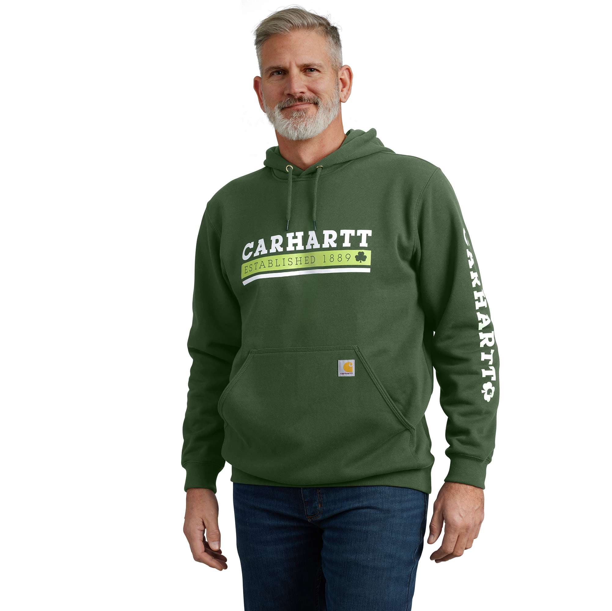 Additional thumbnail 1 of Loose Fit Midweight Hooded Shamrock Graphic Sweatshirt