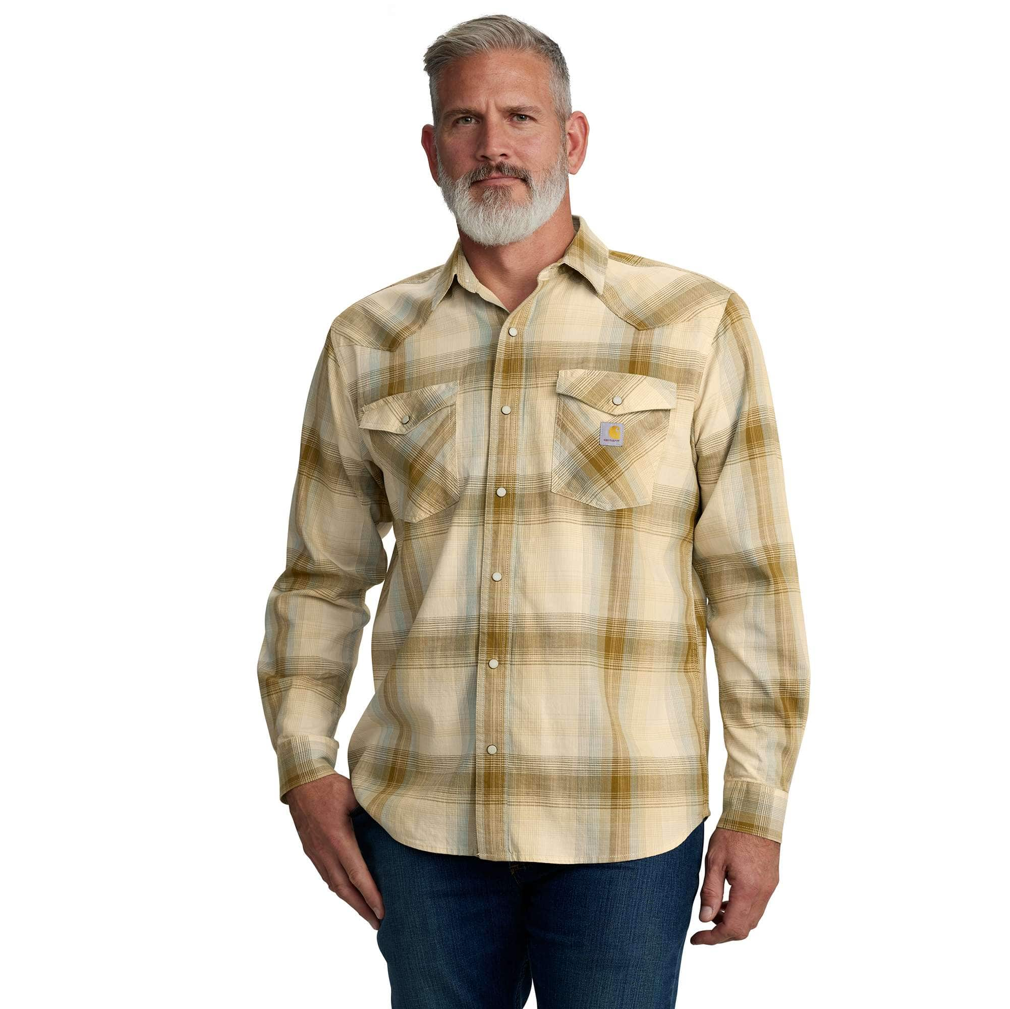 Additional thumbnail 1 of Montana Rugged Flex™ Relaxed Fit Lightweight Long-Sleeve Snap-Front Plaid Shirt