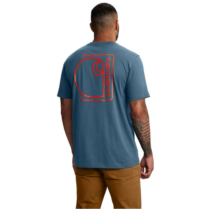 Carhartt  Storm Blue Relaxed Fit Lightweight Short-Sleeve Pocket C Graphic T-Shirt