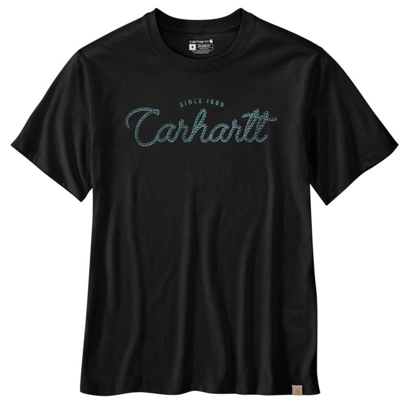 Carhartt  Black Relaxed Fit Lightweight Short-Sleeve Script Graphic T-Shirt