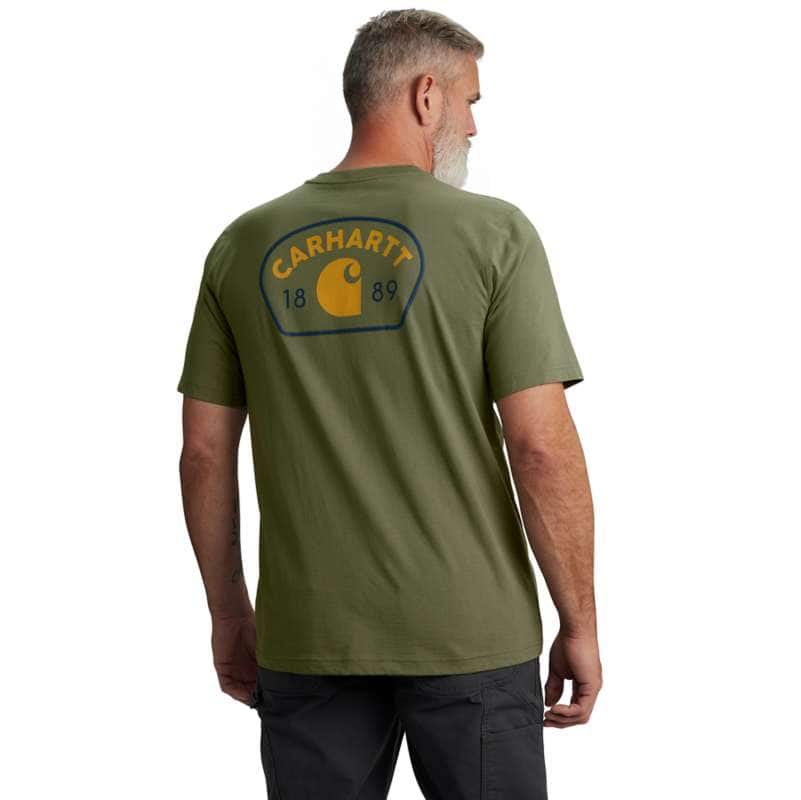 Loose Fit Heavyweight Long-Sleeve Pocket Deer Graphic T-Shirt