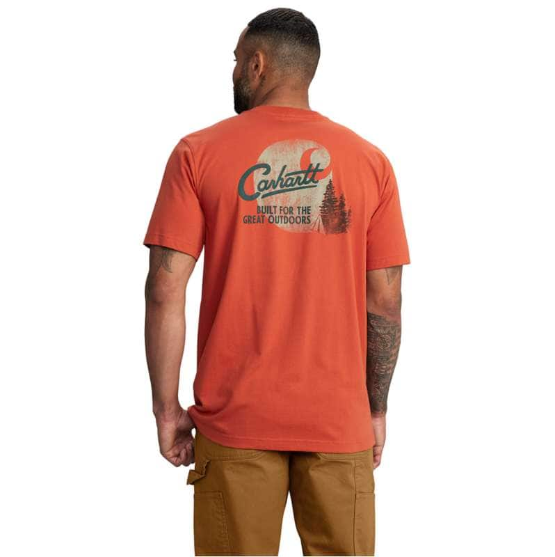 Carhartt  Saddle Red Relaxed Fit Lightweight Short-Sleeve Pocket Camp Graphic T-Shirt