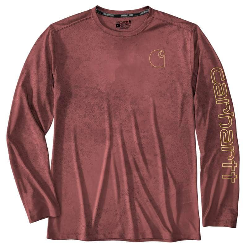 Carhartt  Crimson Moss Watercolor Camo Force Sun Defender™ Lightweight Long-Sleeve Print T-Shirt