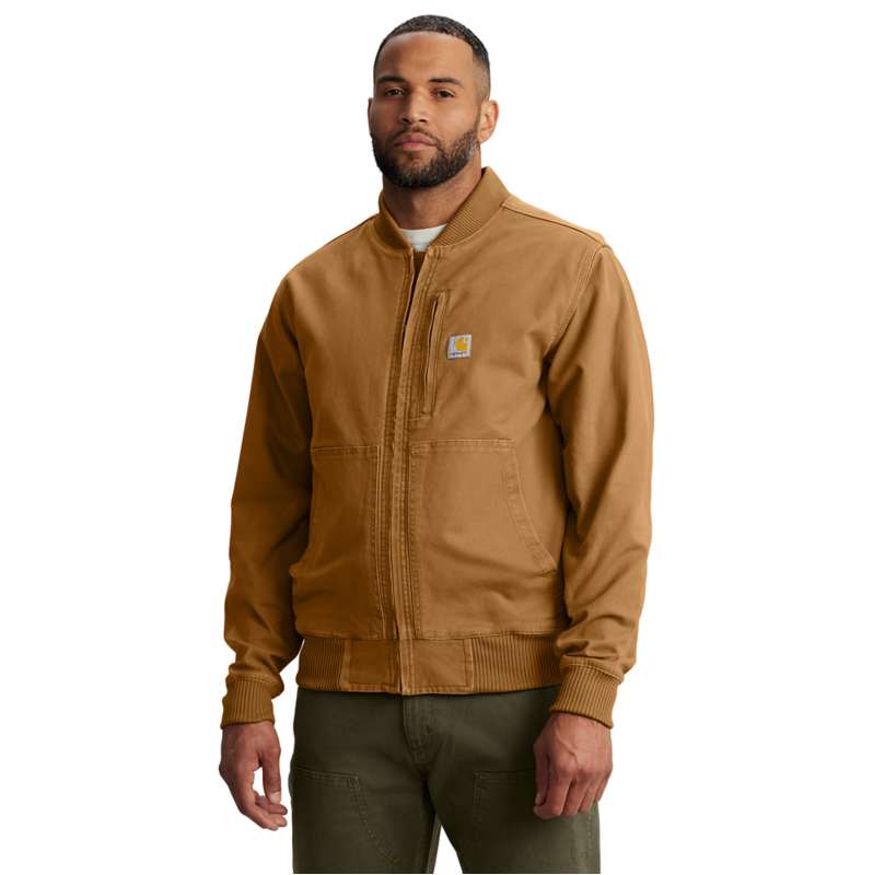 Carhartt  Carhartt Brown Rugged Flex® Duck Relaxed Fit Bomber Jacket