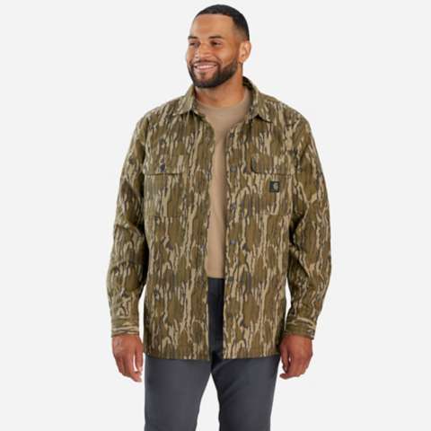 Мужские рубашки Carhartt Rugged Flex® Relaxed Fit Canvas Fleece-Lined Camo Shirt Jac