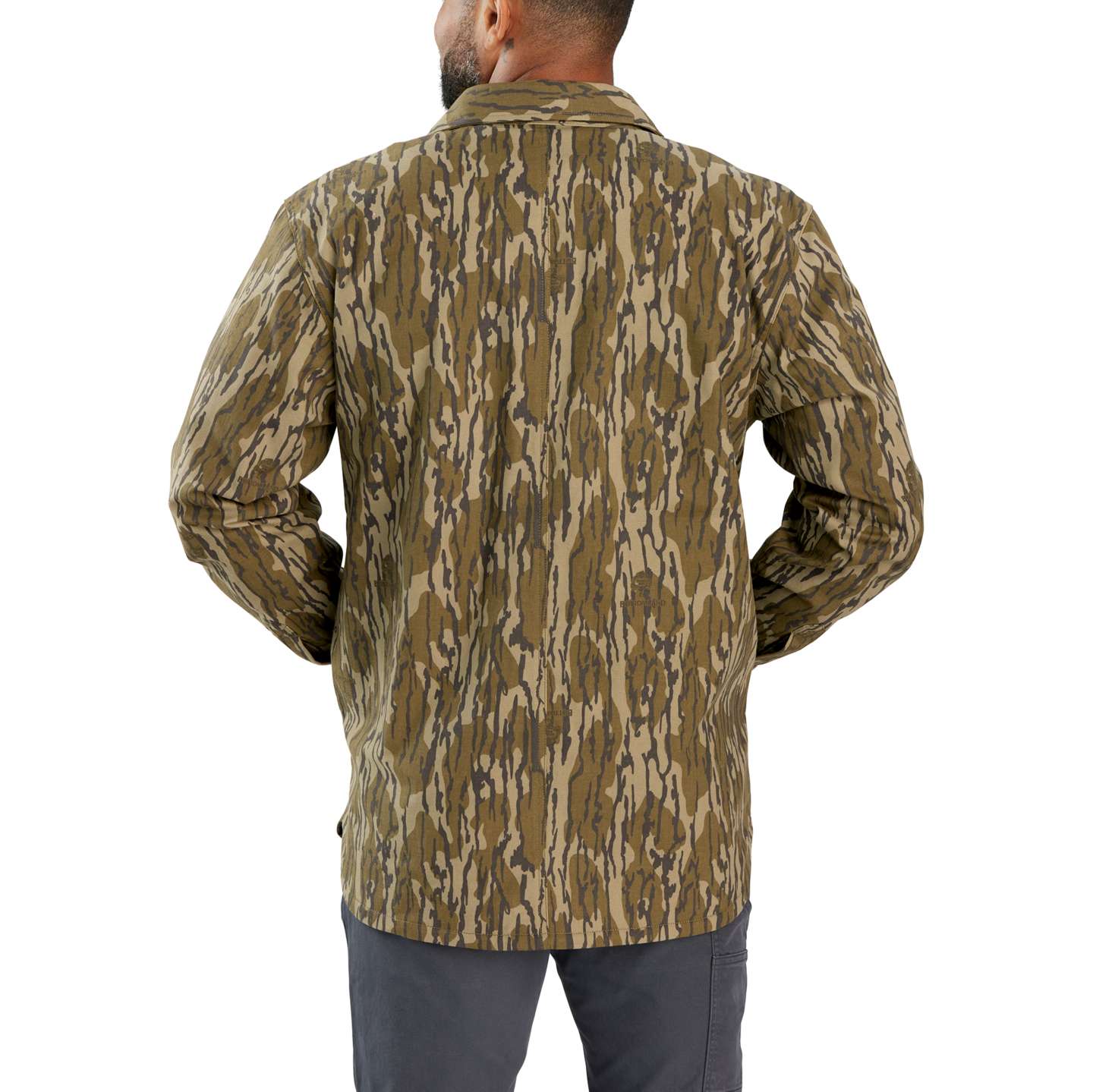 Мужская рубашка Carhartt Rugged Flex® Relaxed Fit Canvas Fleece-Lined Camo Shirt Jac, цвет: Камуфляжный — фото 2