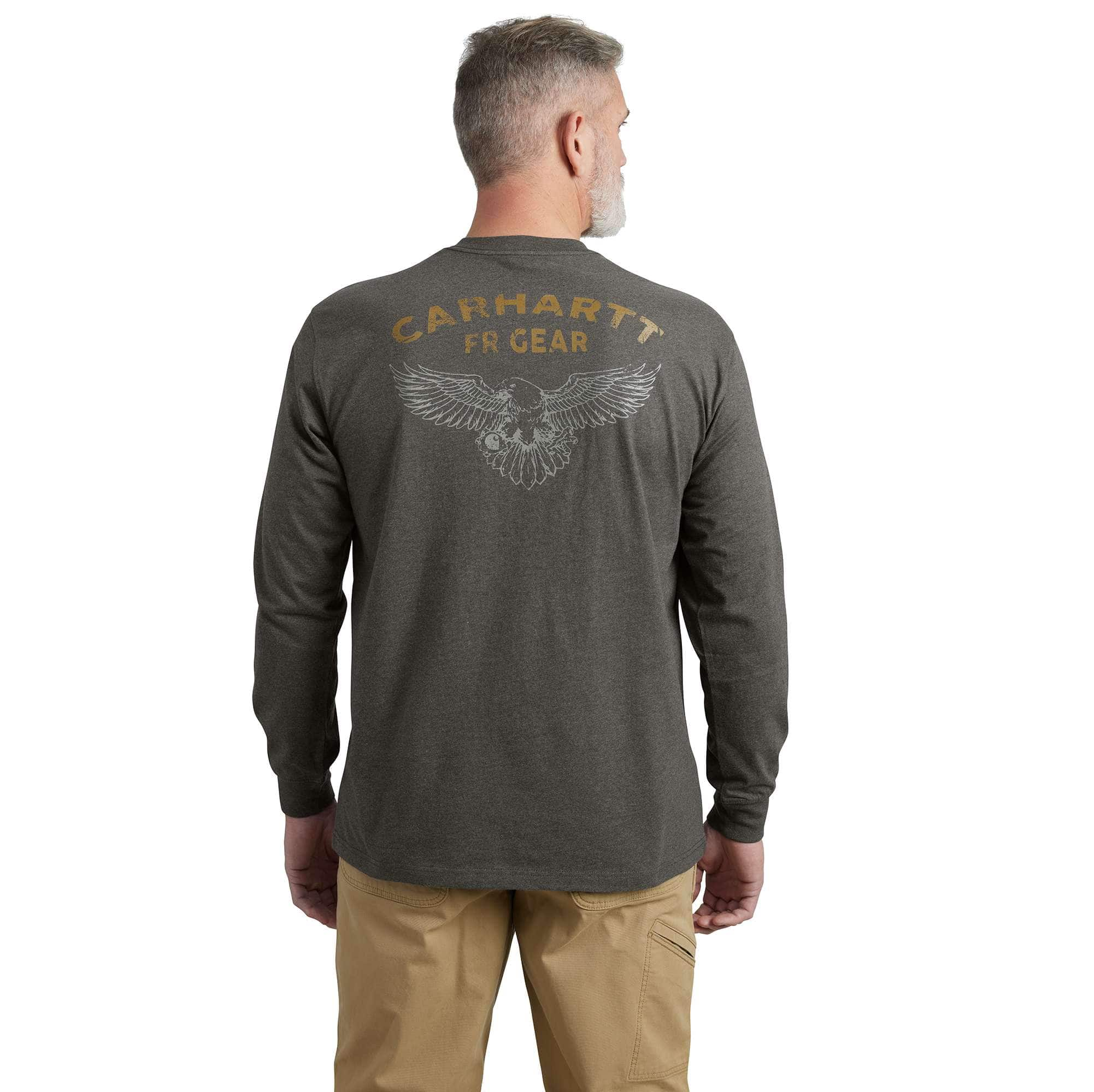 Additional thumbnail 1 of Flame Resistant Carhartt Force® Loose Fit Long-Sleeve Lightweight Eagle Graphic T-Shirt