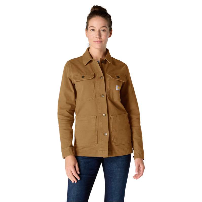 Carhartt  Carhartt Brown Women's Rugged Flex® Loose Fit Canvas Chore Coat - 1 Warm Rating