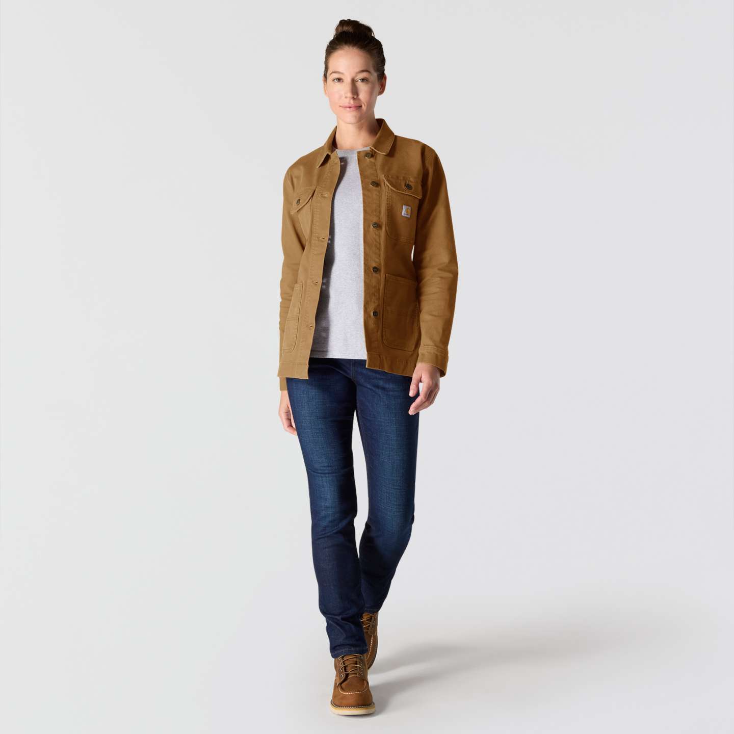 Женское пальто Carhartt Iconic Stretch Duck Chore, цвет: Коричневый — фото 3