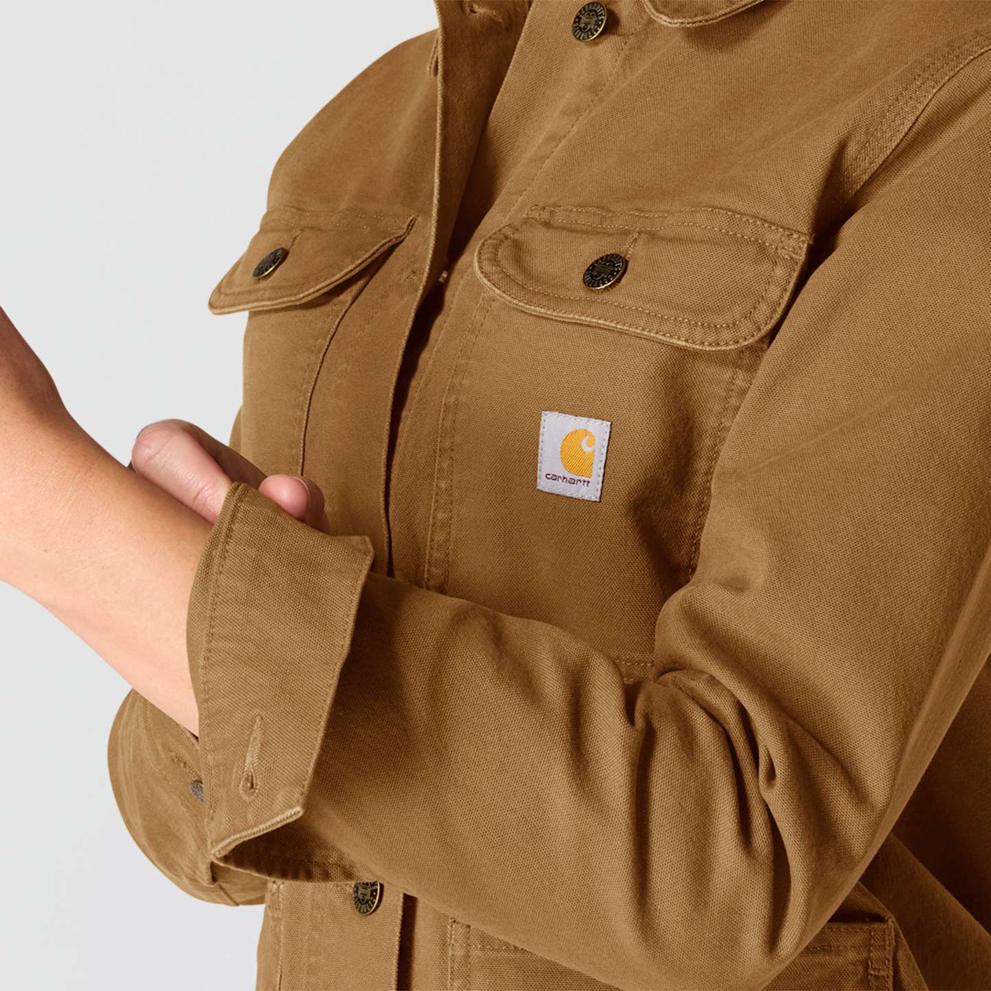 Женское пальто Carhartt Iconic Stretch Duck Chore, цвет: Коричневый — фото 5