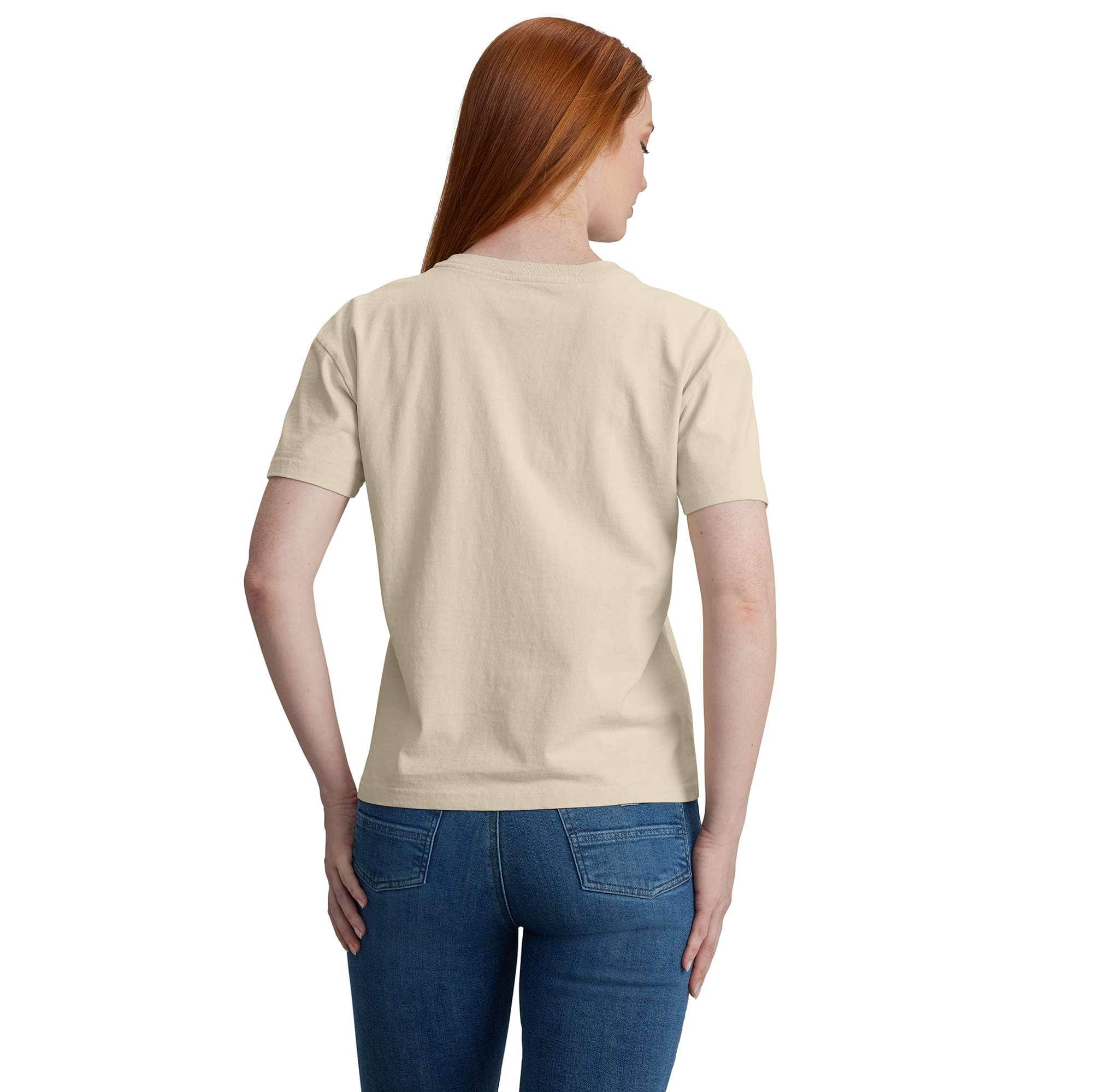 Women's Loose Fit Short-Sleeve Heavyweight Henley T-Shirt