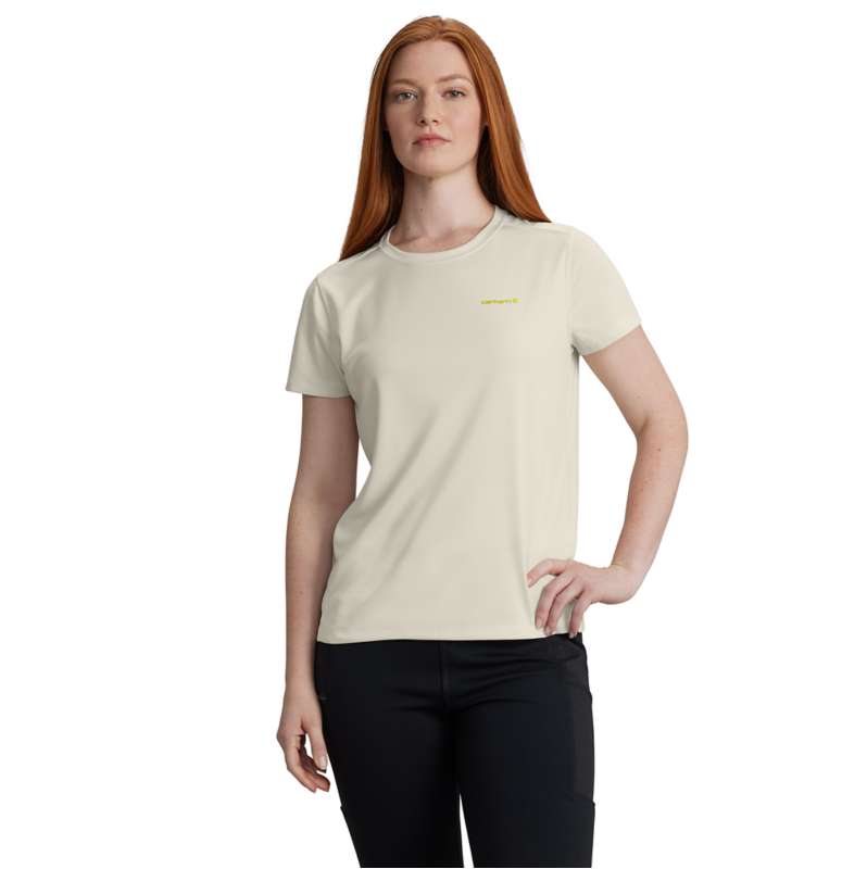 Carhartt  Chalk Women's Force Sun Defender™ Relaxed Fit Short-Sleeve Shirt
