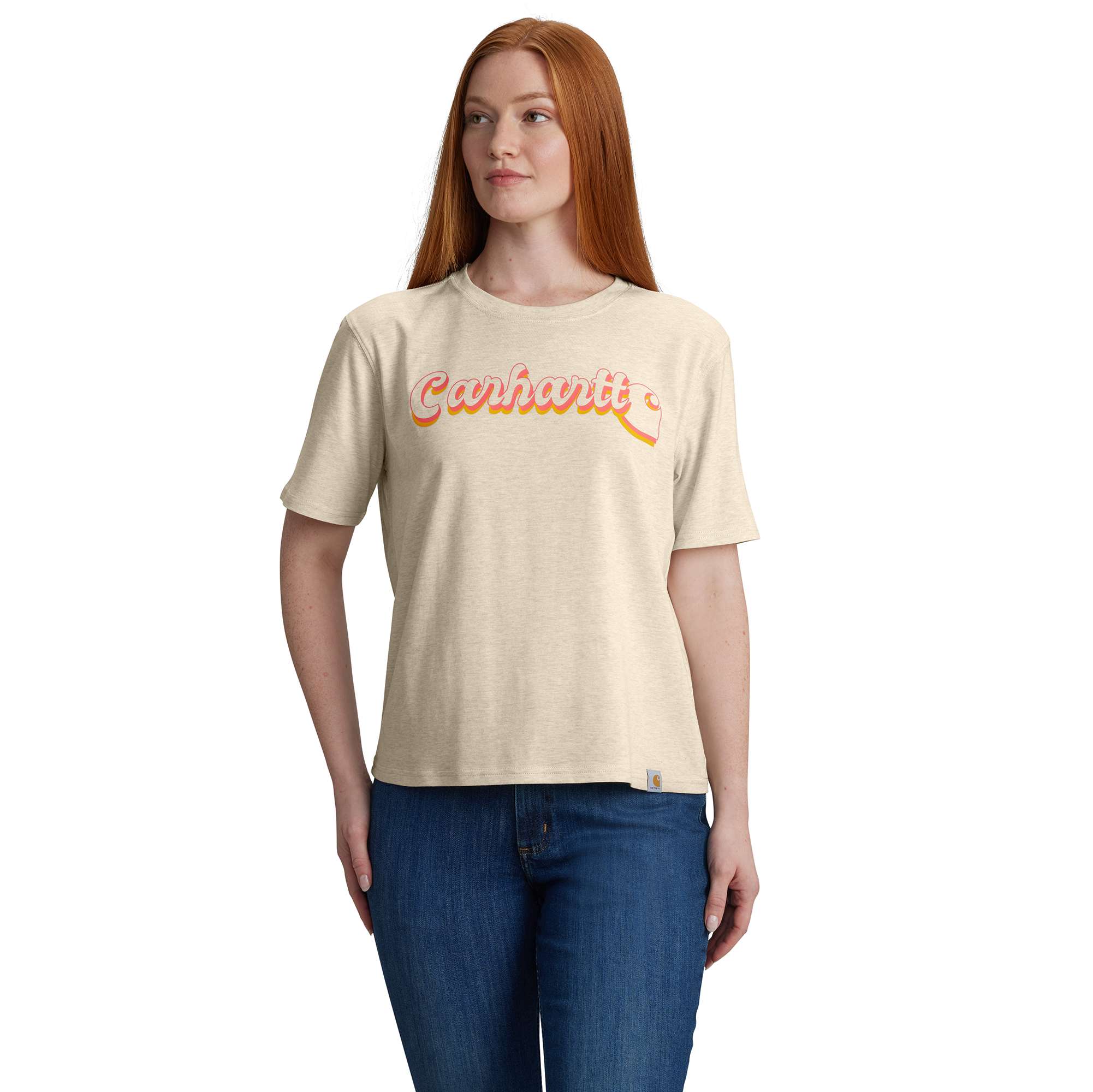 Additional thumbnail 1 of Women's TENCEL™ Fiber Series Loose Fit Short-Sleeve Script Graphic T-Shirt