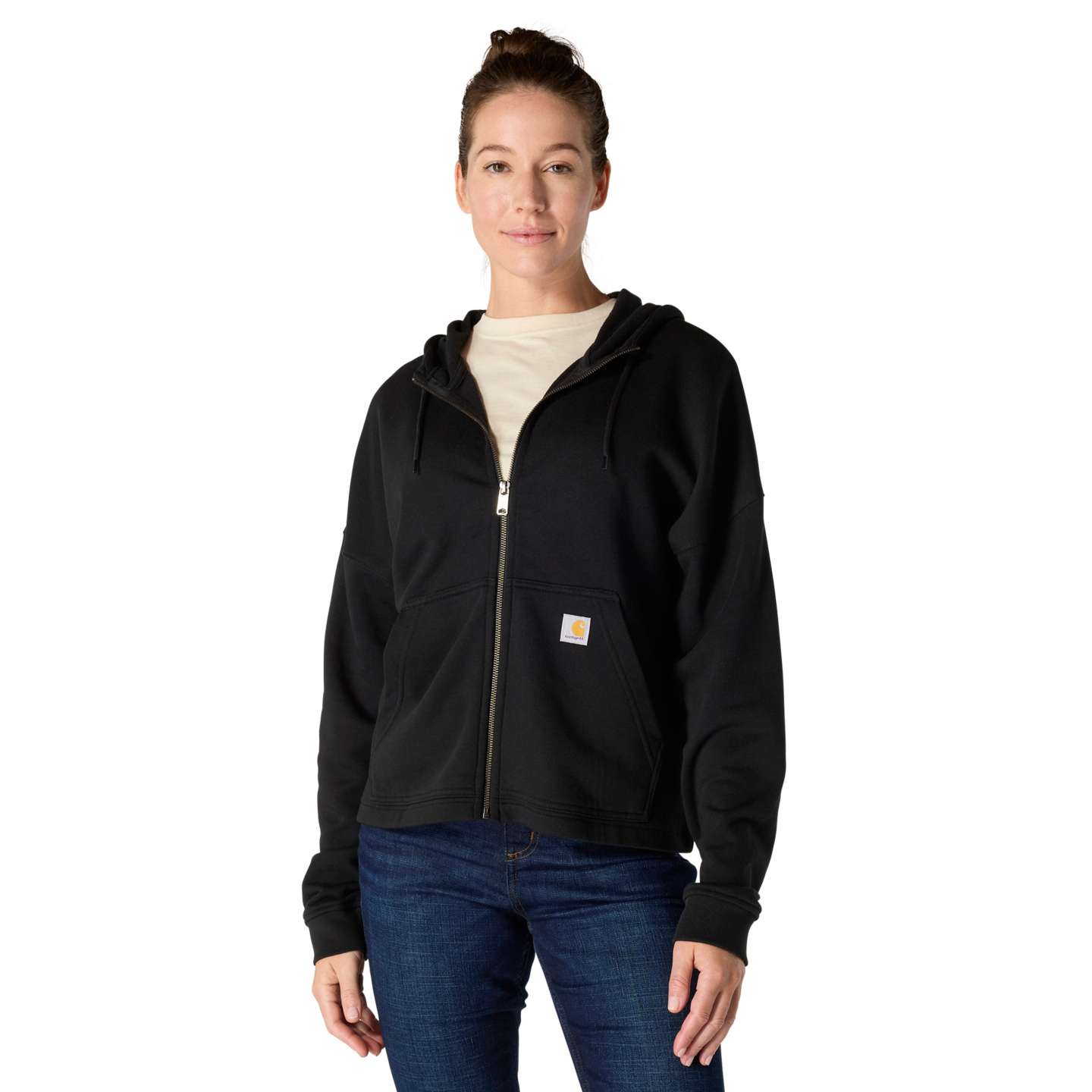 Женские толстовки Carhartt Tencel™ Fiber Series Full-Zip, цвет: Чёрный — фото 1