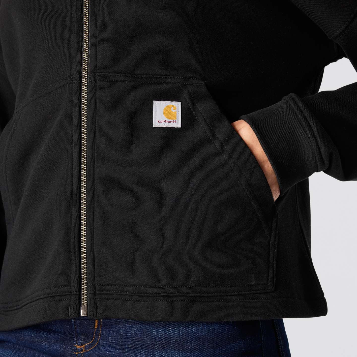 Женские толстовки Carhartt Tencel™ Fiber Series Full-Zip, цвет: Чёрный — фото 5
