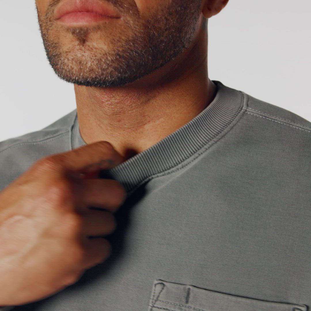 Additional thumbnail 2 of Relaxed Fit Midweight Garment Dye French Terry Crewneck Pocket Sweatshirt