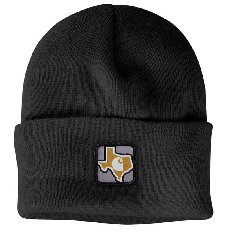 Carhartt  Black Knit Cuffed Texas Patch Beanie