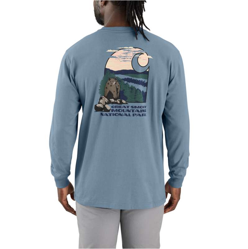 Carhartt  Thundercloud Loose Fit Heavyweight Long-Sleeve Smoky Mountain National Park Graphic T-Shirt