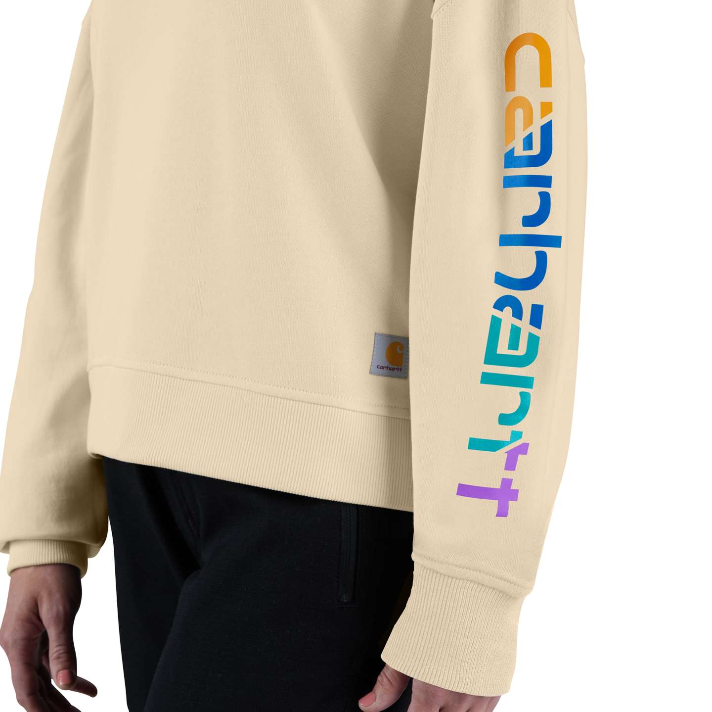 Женская толстовка Carhartt Tencel™ Fiber Series Loose Fit Sleeve Graphic, цвет: Овсяное молоко — фото 4